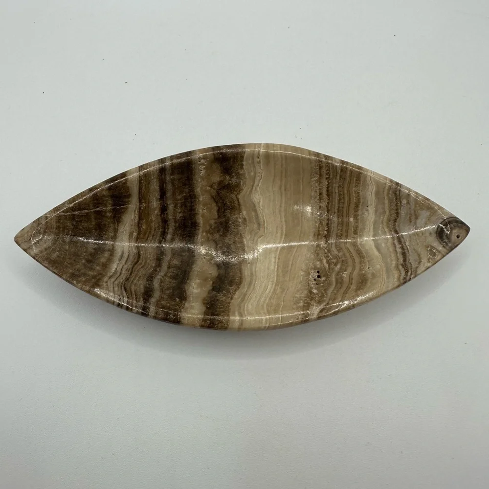 Eye Shaped Chocolate Mexican Onyx Dish - Picture 3 of 6